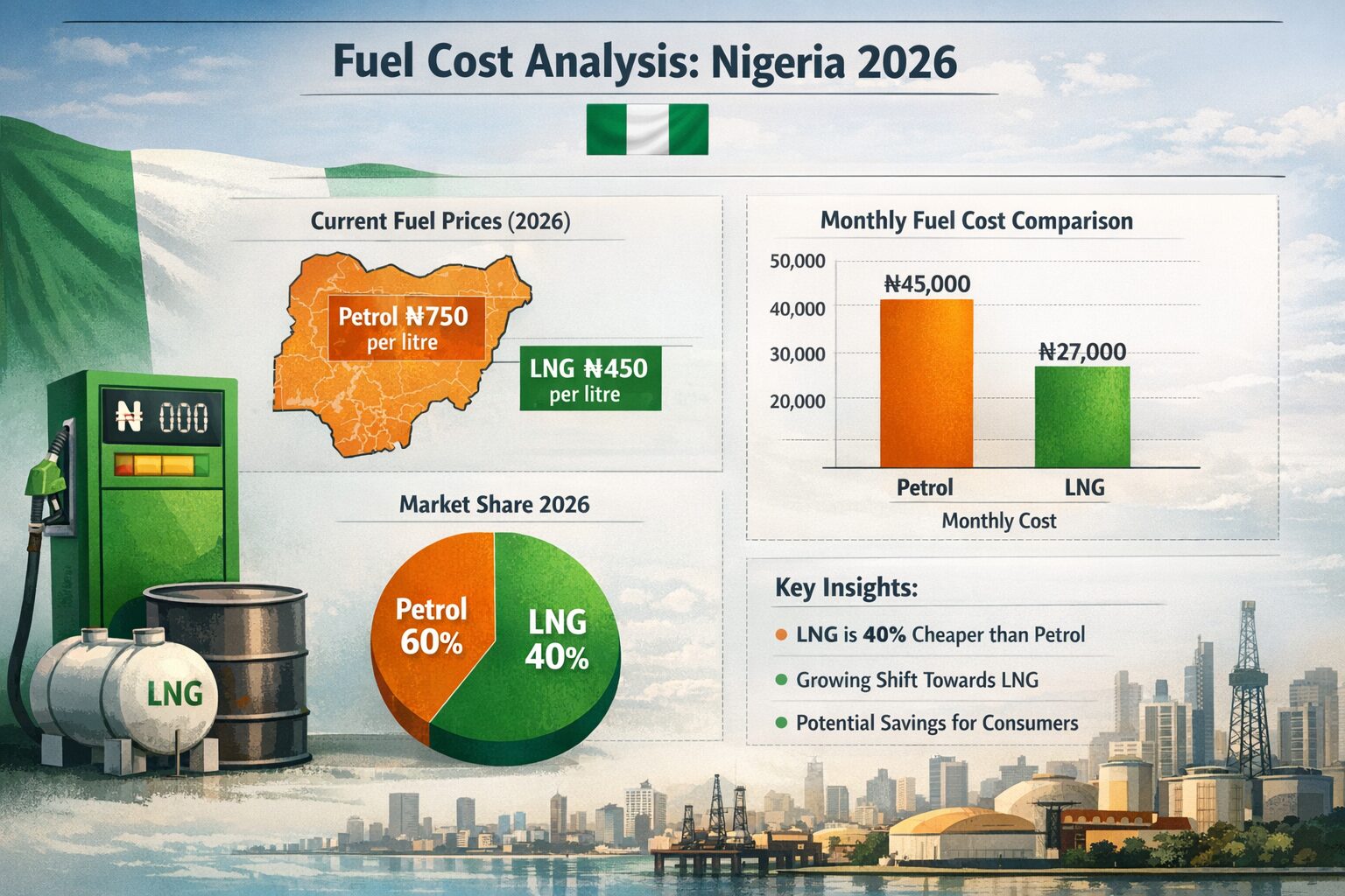 Fuel cost analysis Nigeria 2026 - diesel vs petrol operating expenses comparison