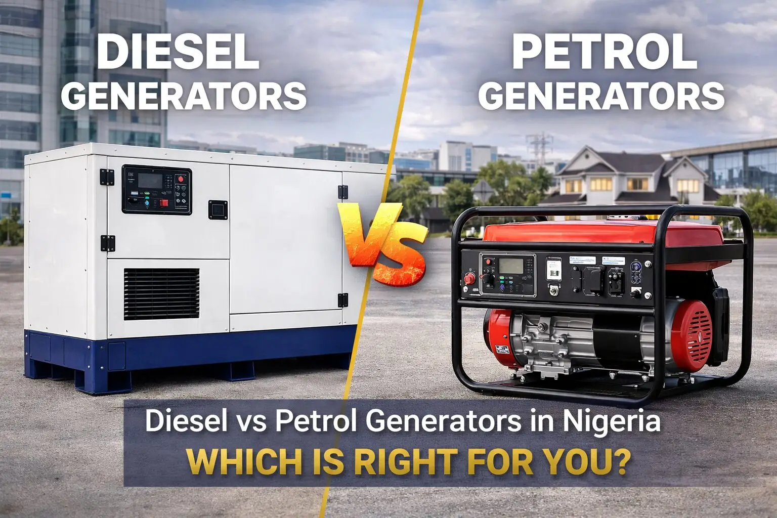 Diesel vs petrol generators Nigeria 2026 - fuel type selection guide for homes and businesses