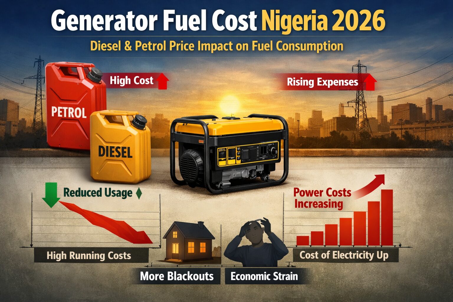 Generator fuel cost Nigeria 2026 - diesel and petrol price impact on fuel consumption