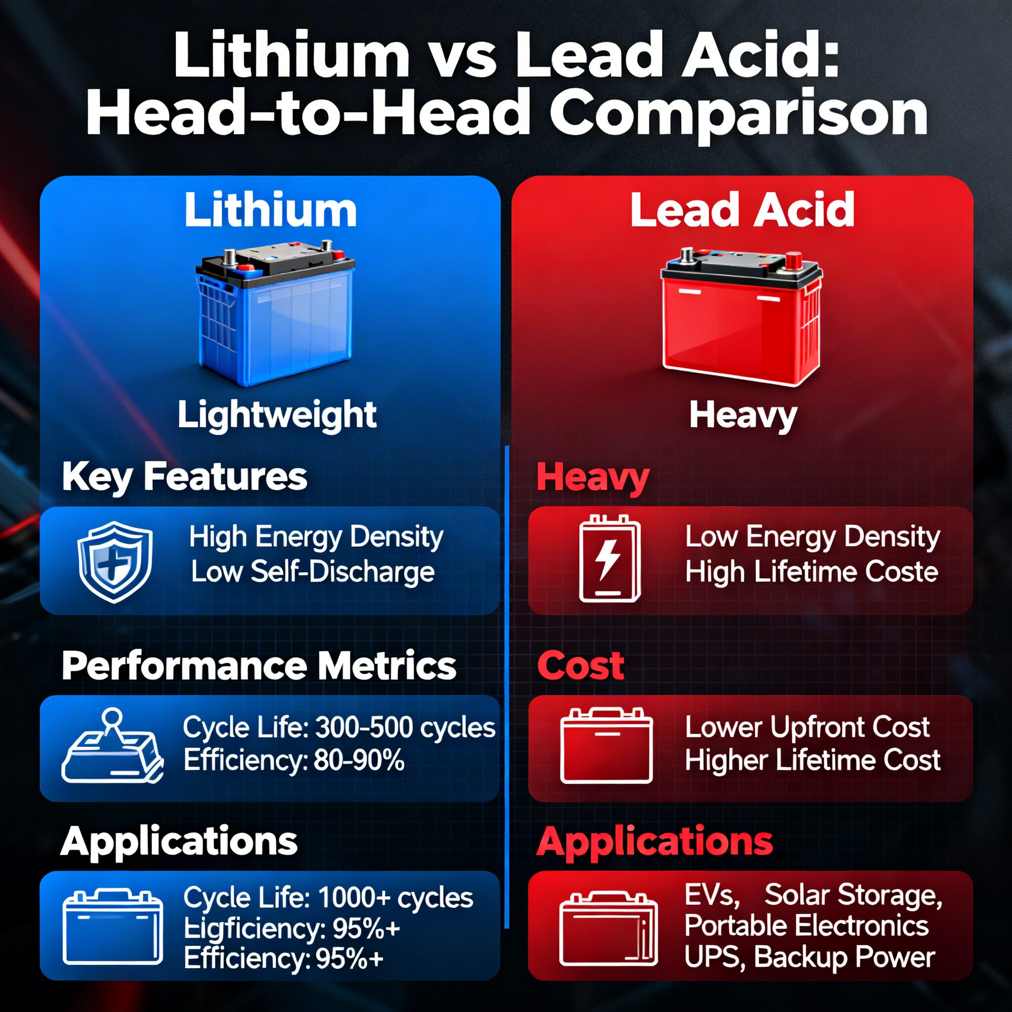 Battery lifespan comparison Nigeria - lead acid vs lithium solar battery life